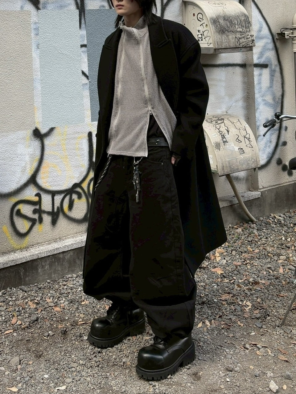国際配送【youll】curve baggy pants (2color)