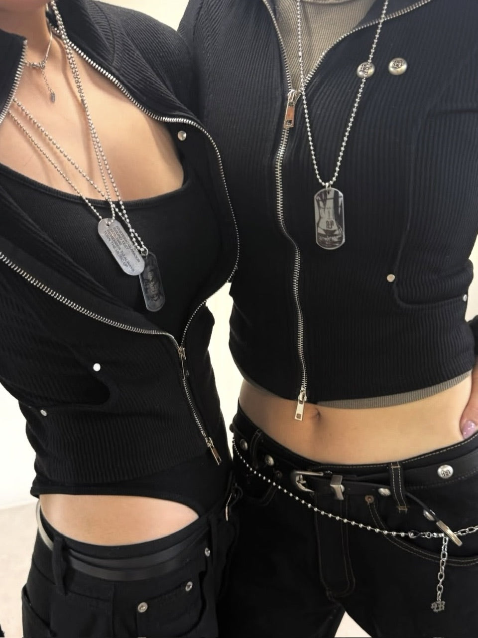 【BLACK PURPLE】Contour Skin Zip-Up