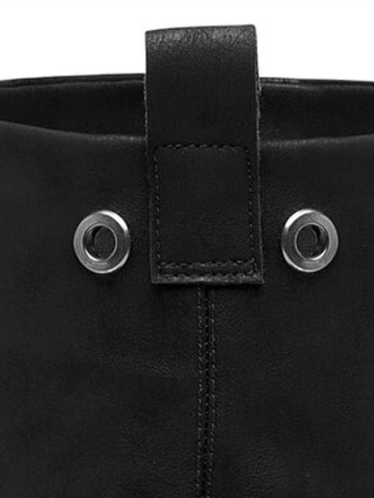 【BLACK PURPLE】Rusk Strap Slouched Boots