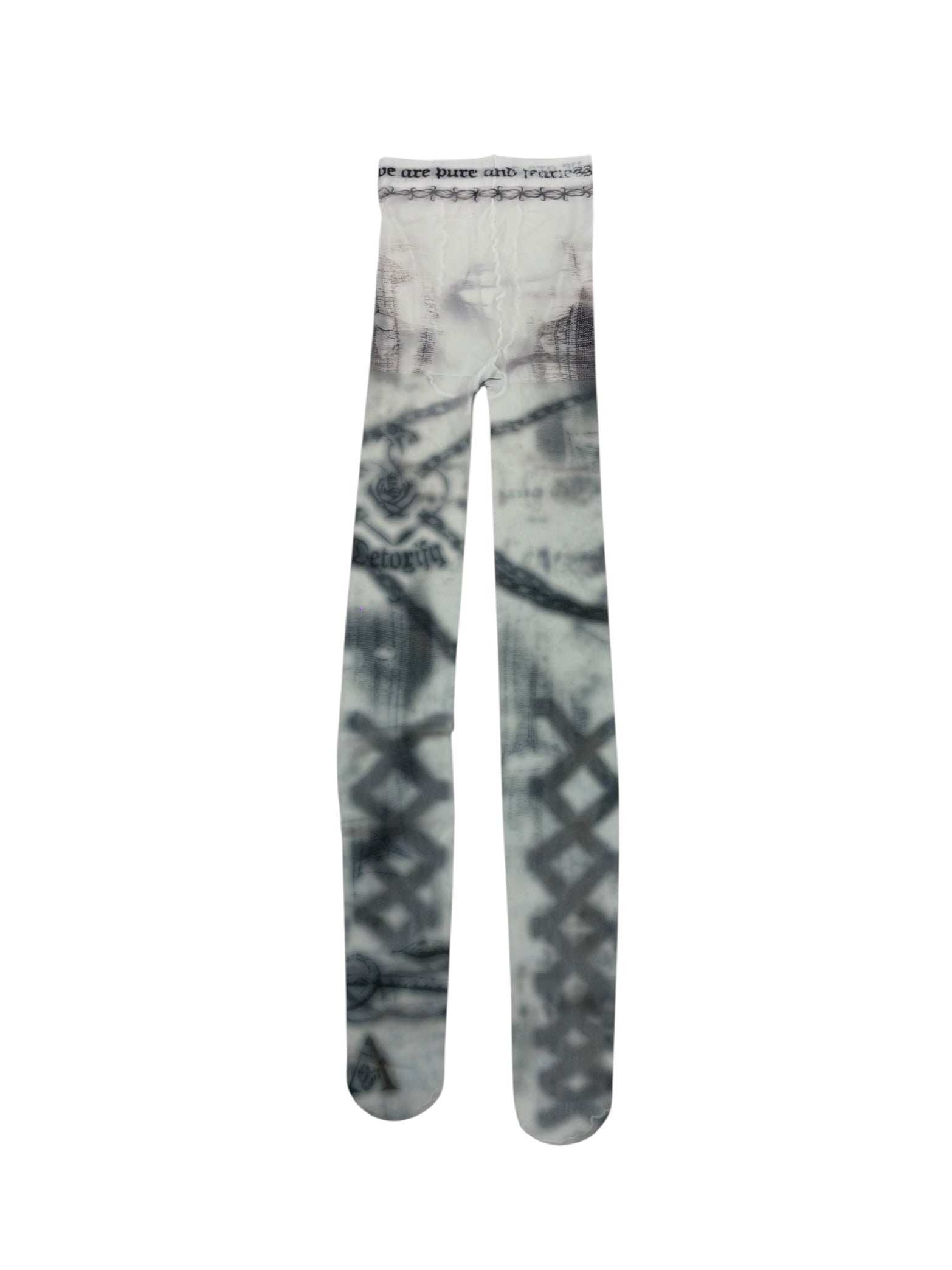 【Never mind the XU】gothic chain print tights