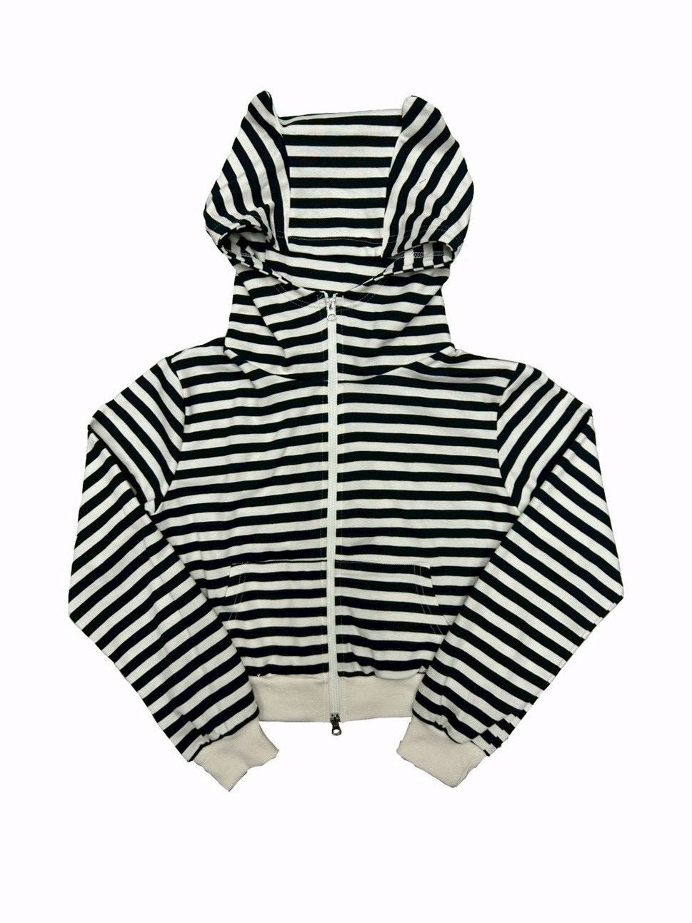 3/1 20:00発売 受注制【nmtc +】border horn zip up hoodie / 【エヌエムティーシープラス】ボーダーホーンジップアップパーカー (2color)