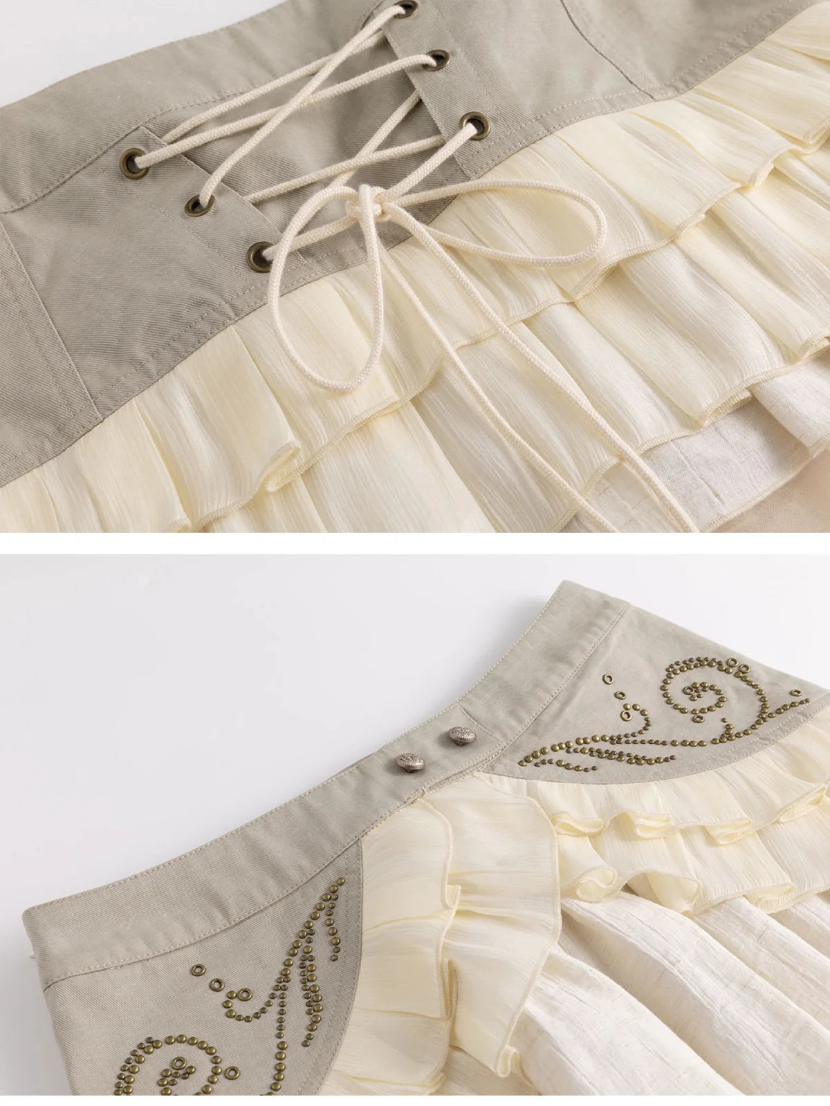 【Cest Nous】Vine pleated short skirt