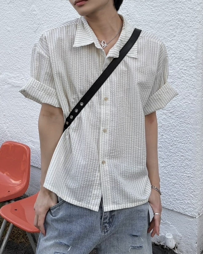 受注制【LUV CODE】ST Crop Short Sleeve Shirt (2color)