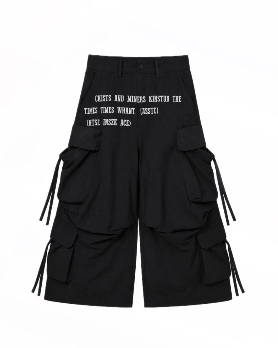 国際配送【LUV CODE】multi pocket gather pants