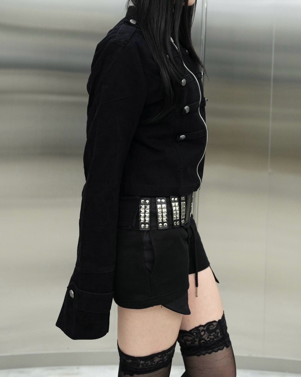 受注制【Never mind the XU】Napoleon grunge denim jacket (2color)