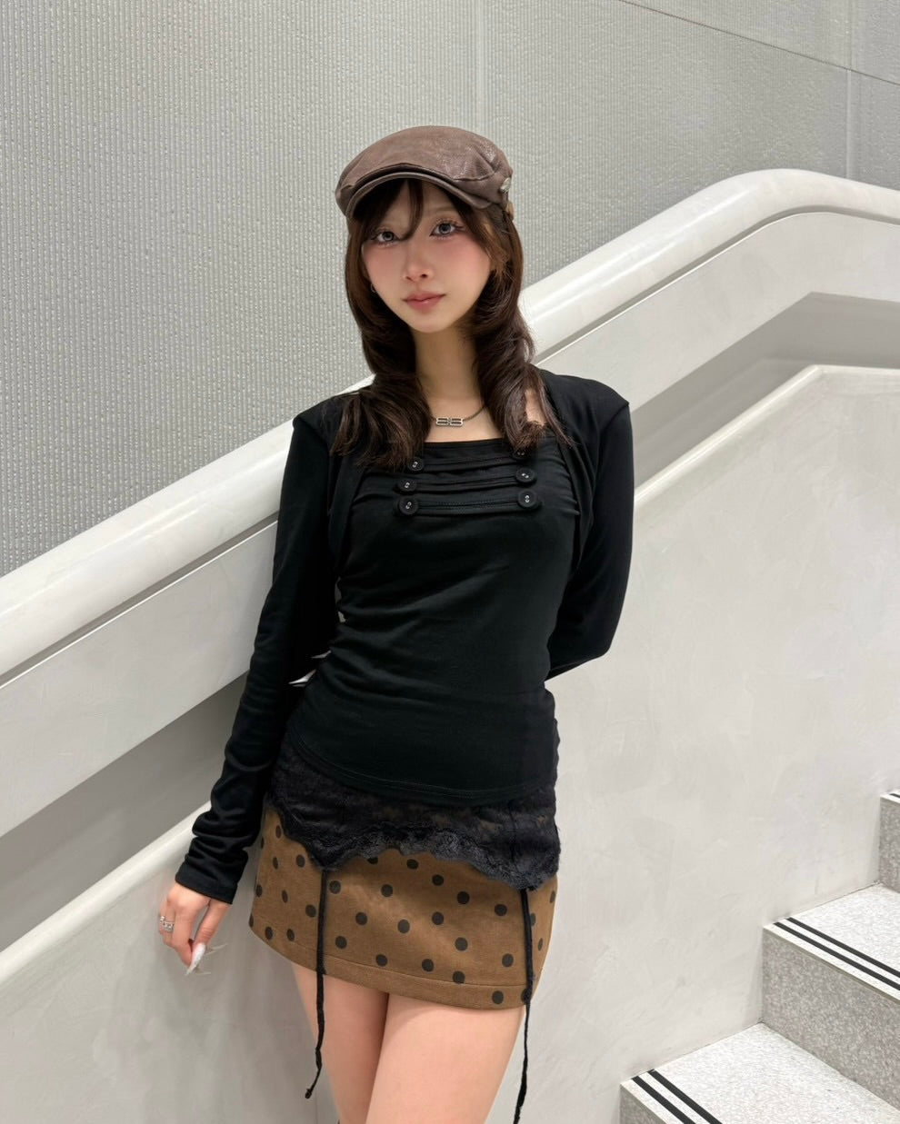 大阪店 WEB限定 受注制【Never mind the XU】Dot Muse Mini Skirt