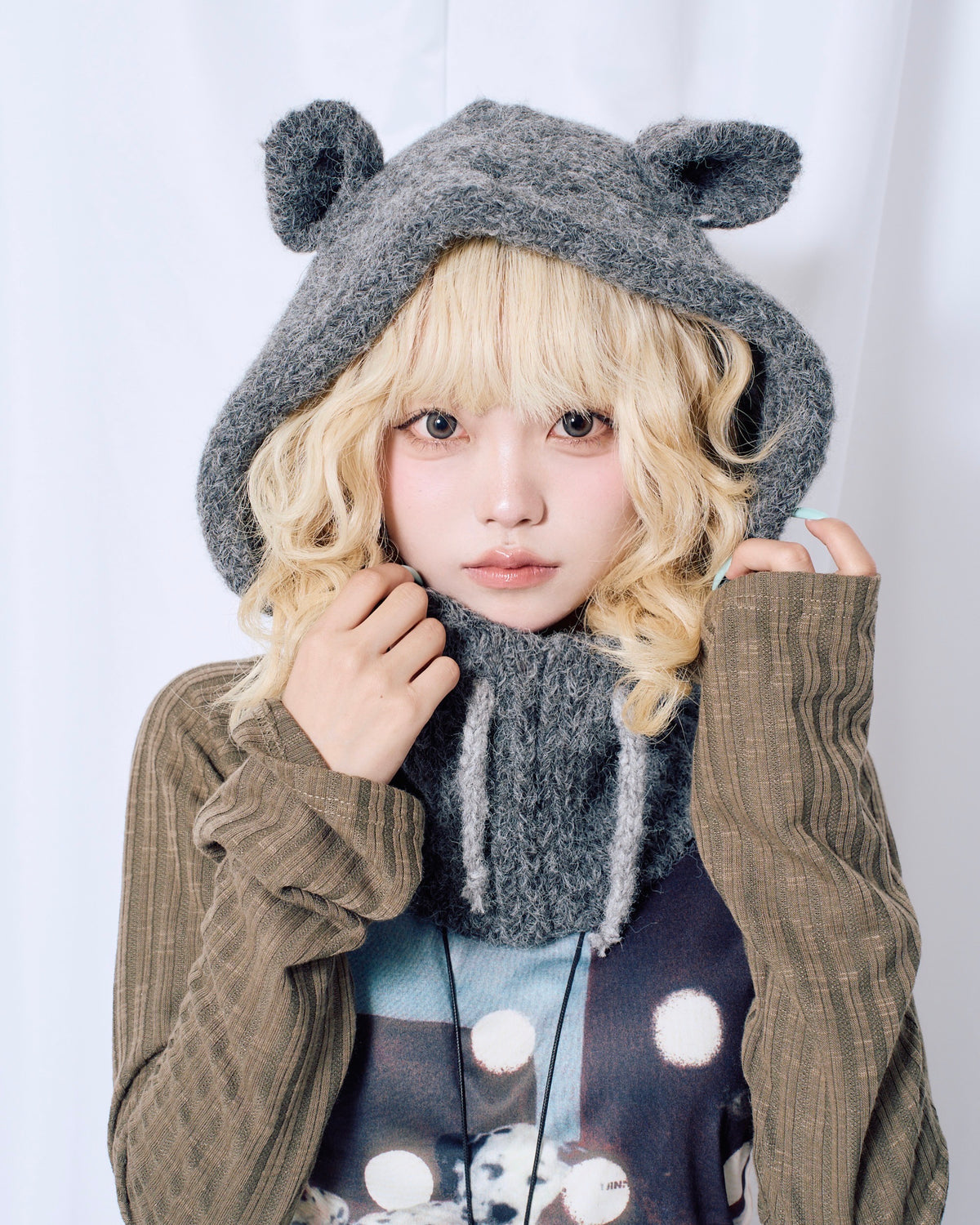 9/18 20:00 発売
国際配送【Nerd out XU】Kumasan Knit Balaclava