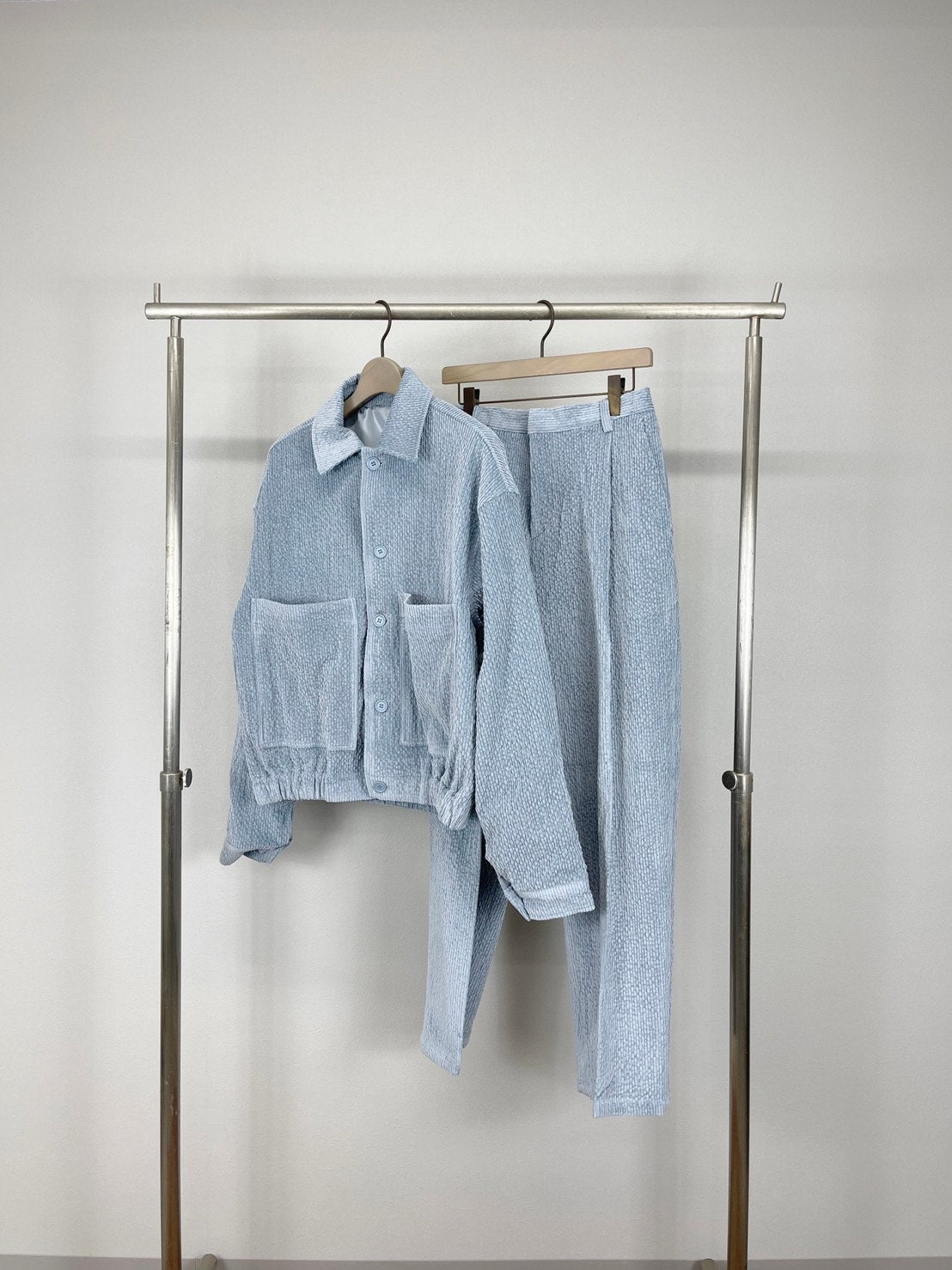 受注制【Chikashitsu +】set up high waist corduroy pants (3color)