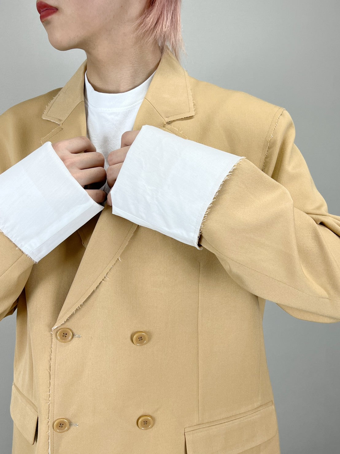 受注制【Chikashitsu +】bi-color double jacket (2color)