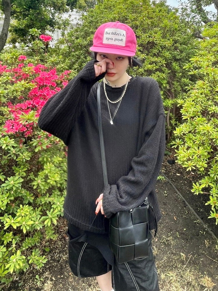 受注制【Never mind the XU】see-through knit (3color)