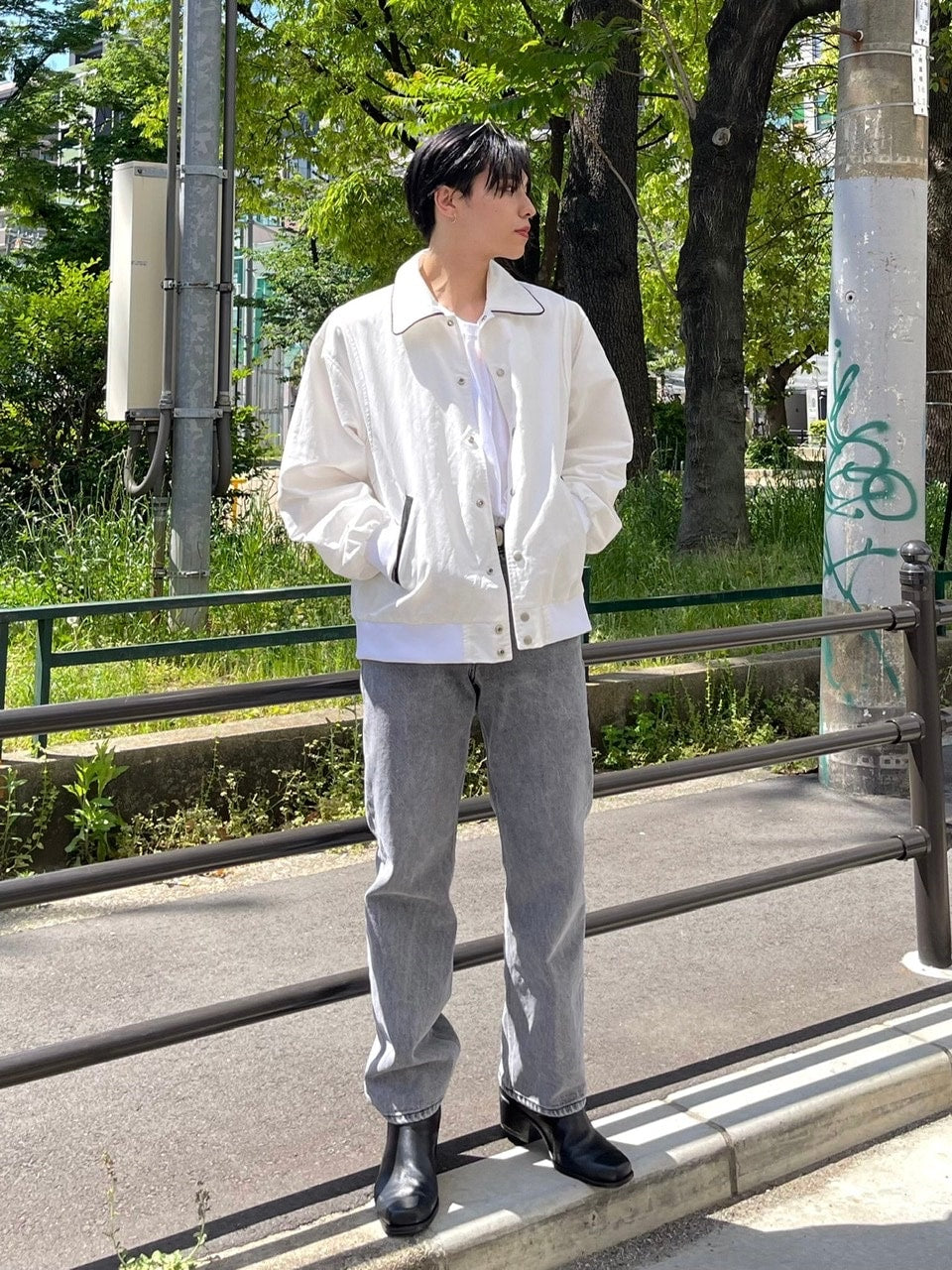 受注制【Chikashitsu +】spring varsity jacket (2color)