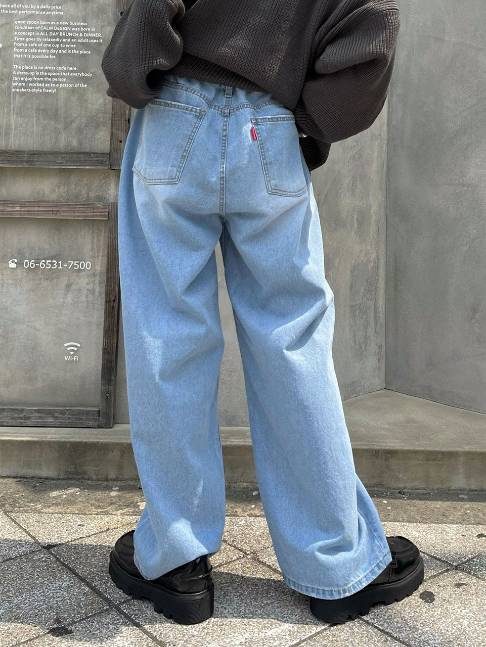 受注制【Chikashitsu +】rope wide denim pants (3color)