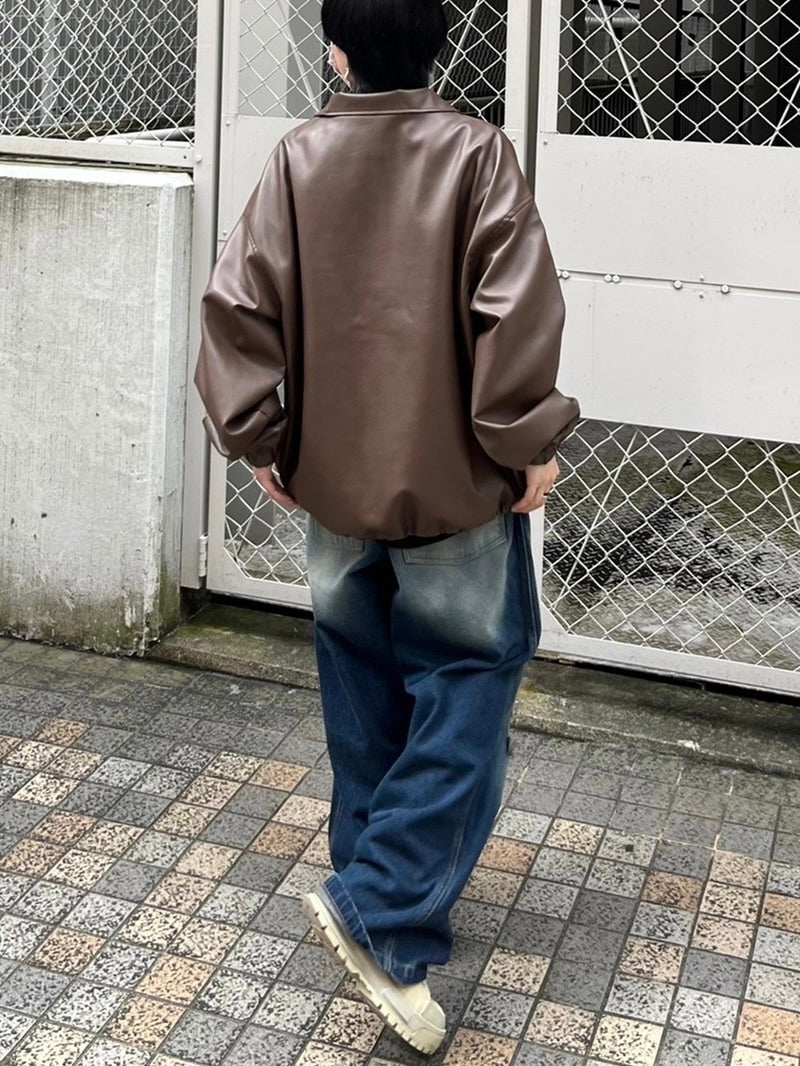 受注制【Chikashitsu +】vintage wash damage denim pants (2color)