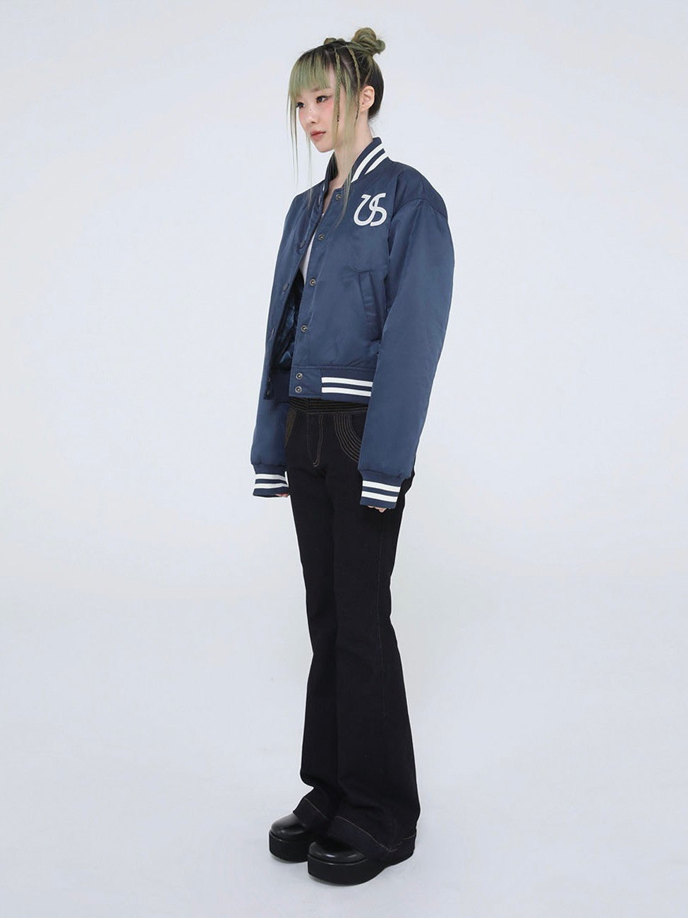 【Ugly shadow】BASEBALL JUMPER / 【アグリーシャドウ】ベースボールロゴプリント長袖ジャンパー