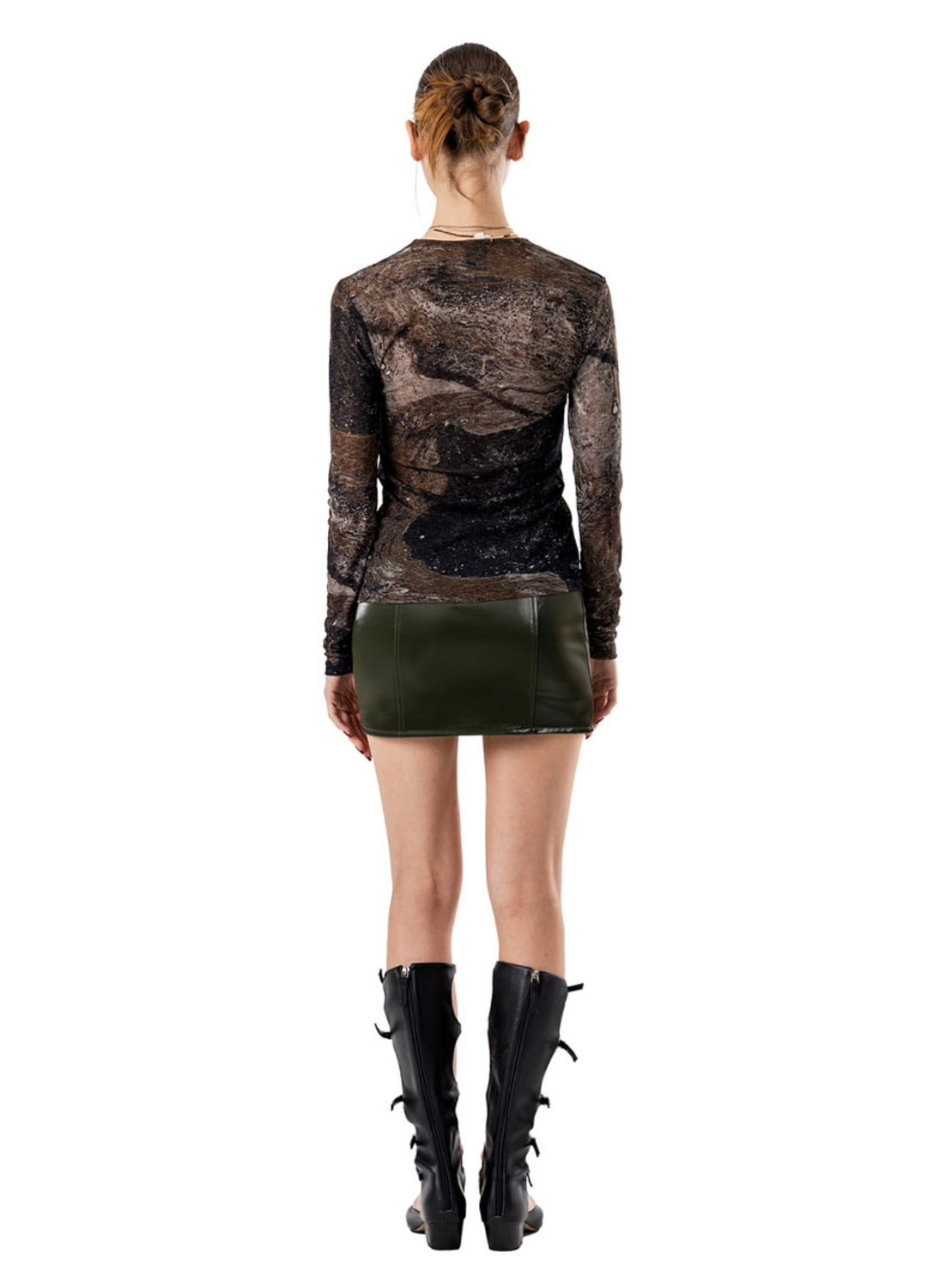 【runningHIGH】ENAMEL LEATHER MINI SKIRT