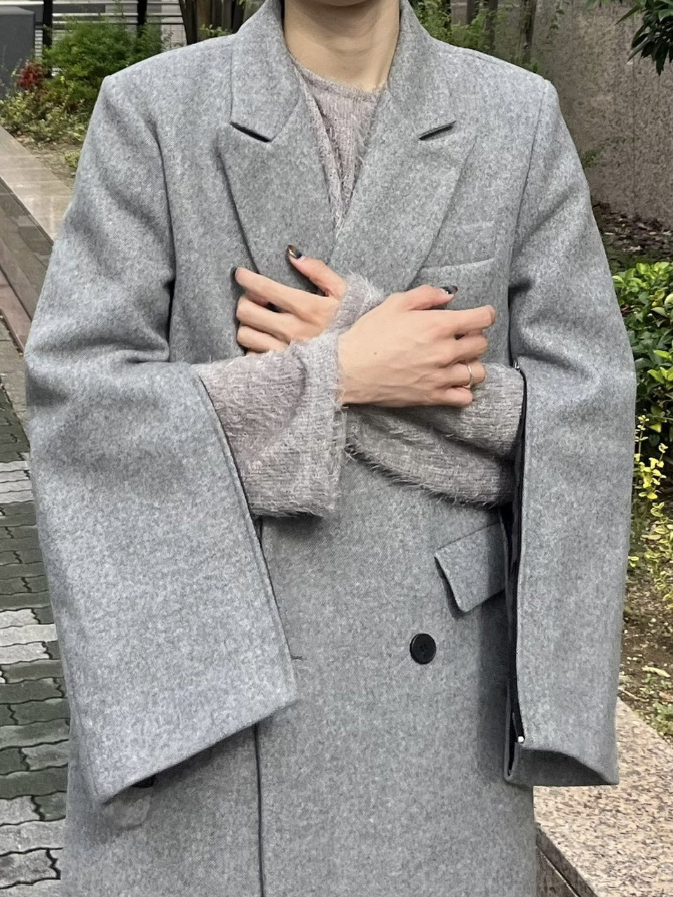 受注制【Chikashitsu +】arm zip gentleman coat (2color)