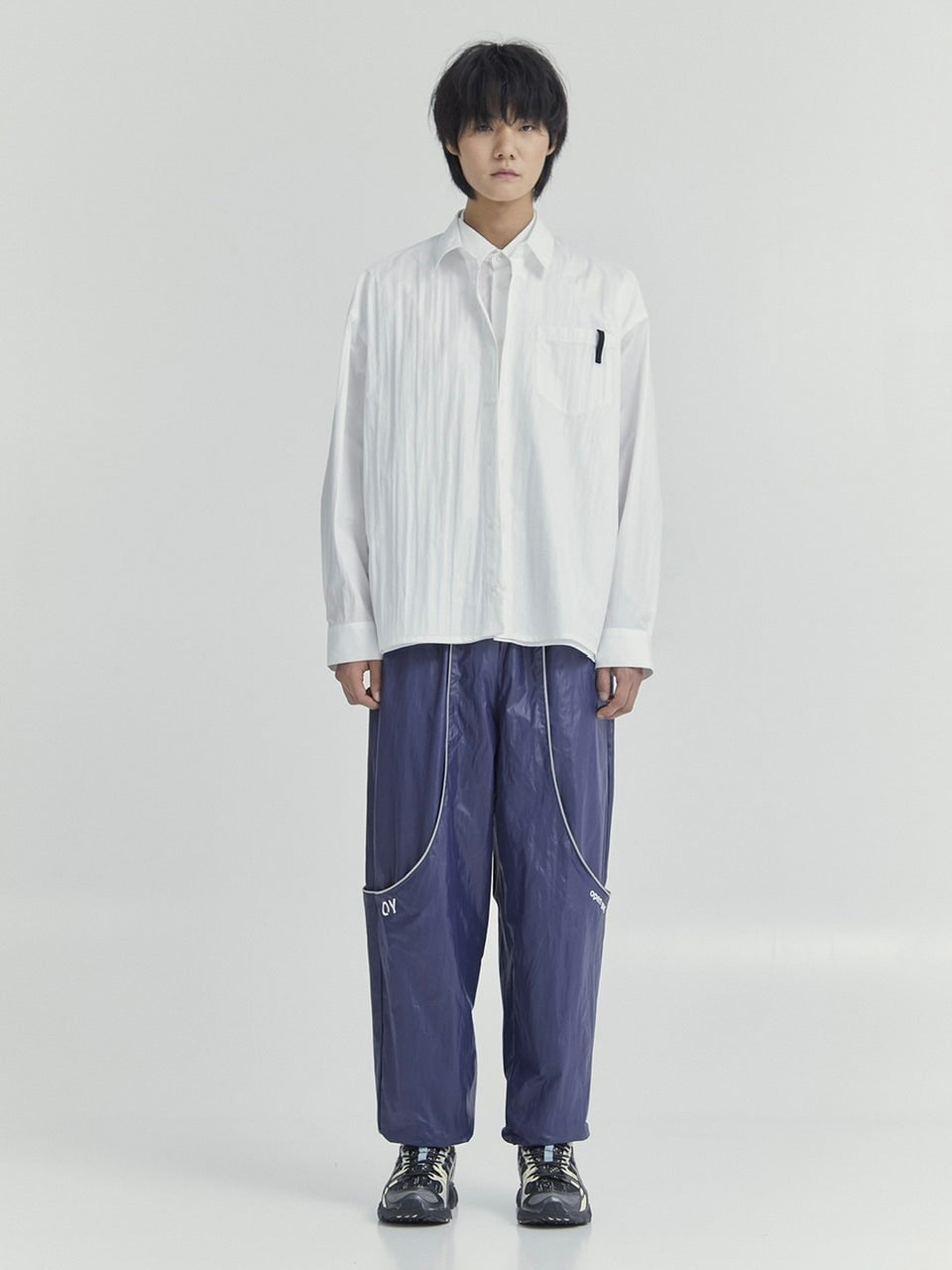 【OY】LAYERED PANEL LOGO SHIRTS