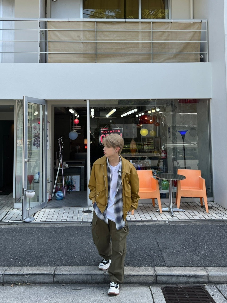 大阪店WEB限定【Chikashitsu +】double pocket leather jumper (3color)