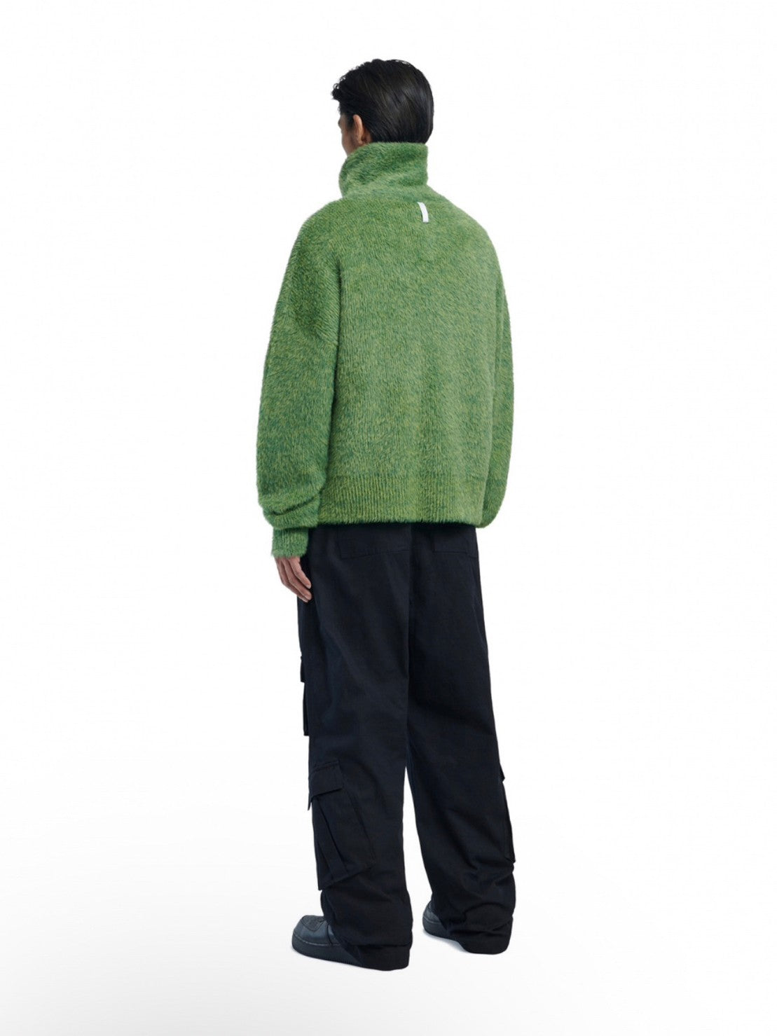 【NOMANUAL】HIGH NECK HAIRY KNIT ZIP-UP