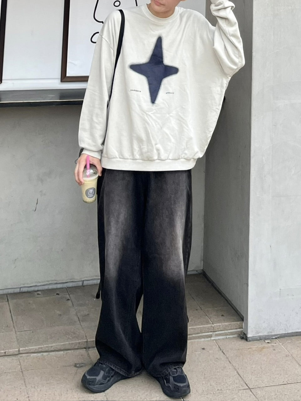 【youll】sparkle pigment sweat shirt (3color)