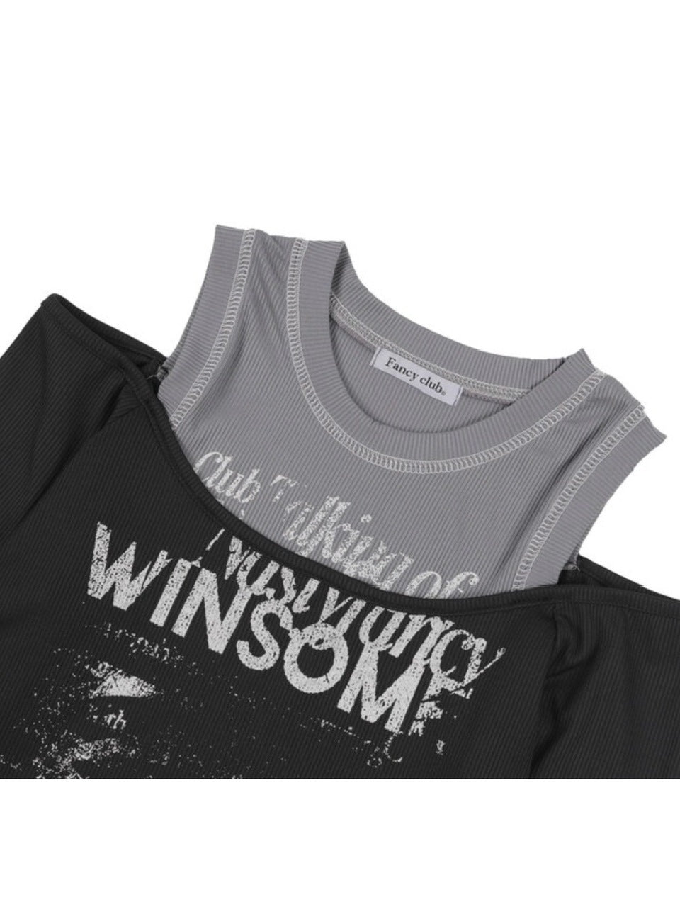 【FANCY CLUB】WINSOME OFF SHOULDER HALTERNECK CROP TEE / 【ファンシークラブ】オフショルダーホルターネッククロップ長袖Tシャツ