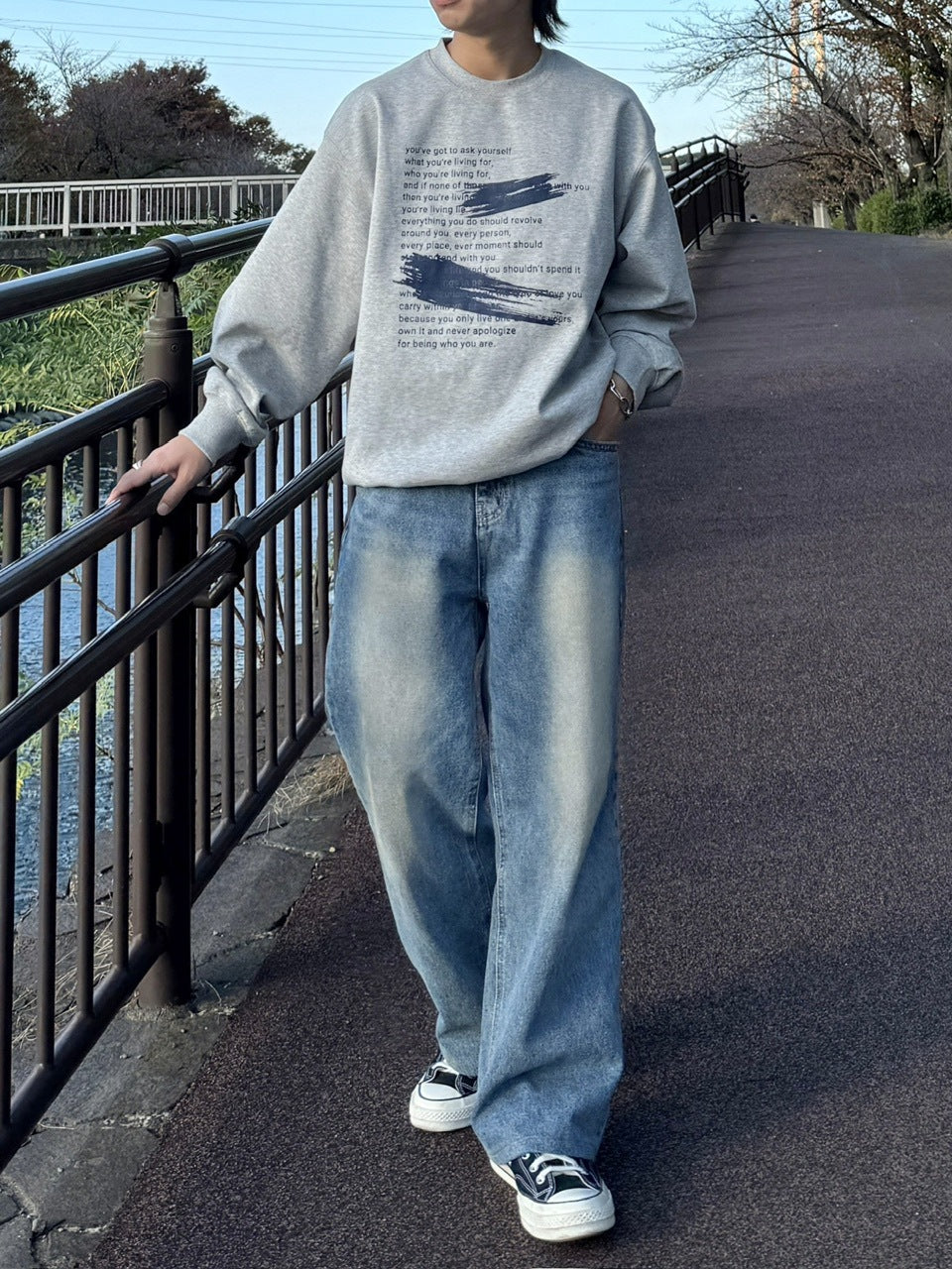 受注制【RENOL】lettering sweat shirt (4color)