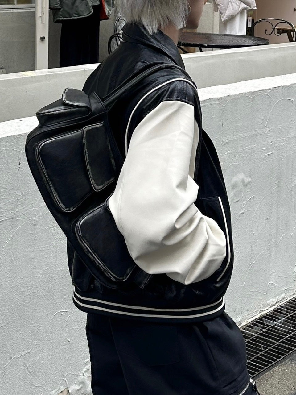 受注制【Chikashitsu +】leather piping jacket (2color)