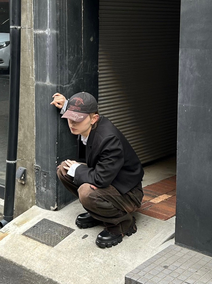 【Chikashitsu +】cropped single jacket (2color)