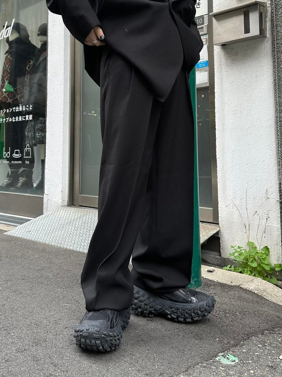 受注制【Chikashitsu +】set up belt slacks (3color)