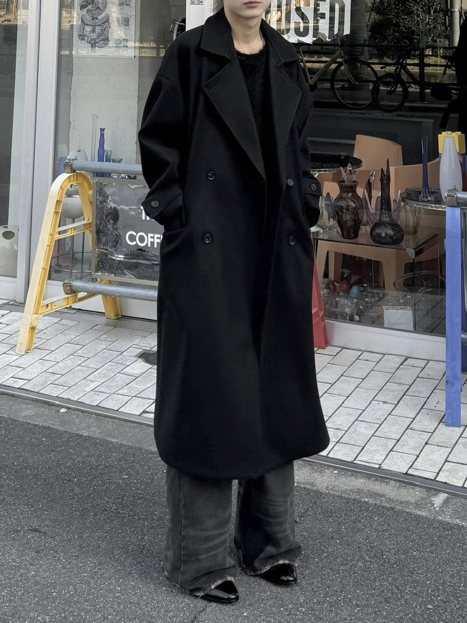 大阪店WEB限定【Chikashitsu +】oversized wool double coat (2color)