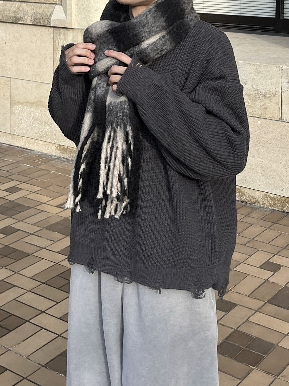 受注制【youll】damage round knit (3color)