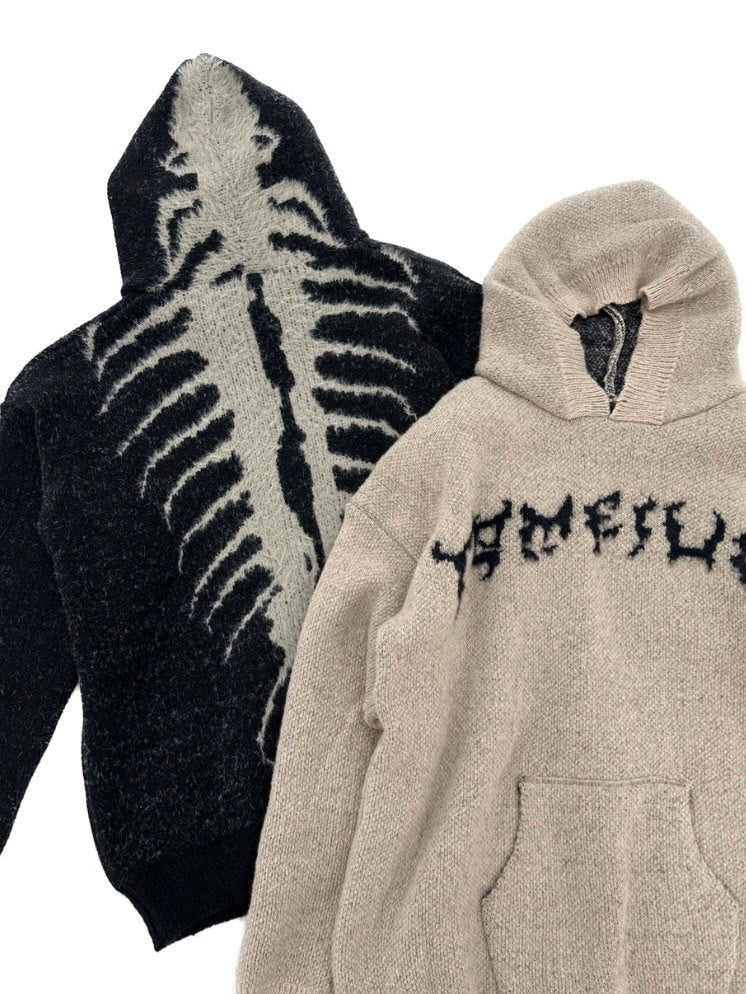国際配送【Never mind the XU】bone hooded sweater (2color)