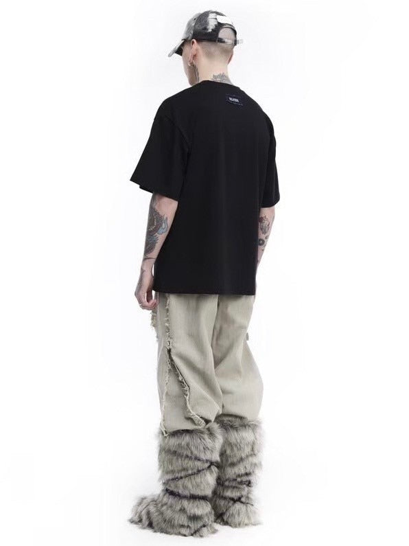 【BLR BLUER】Raw-edged Logo T-shirts