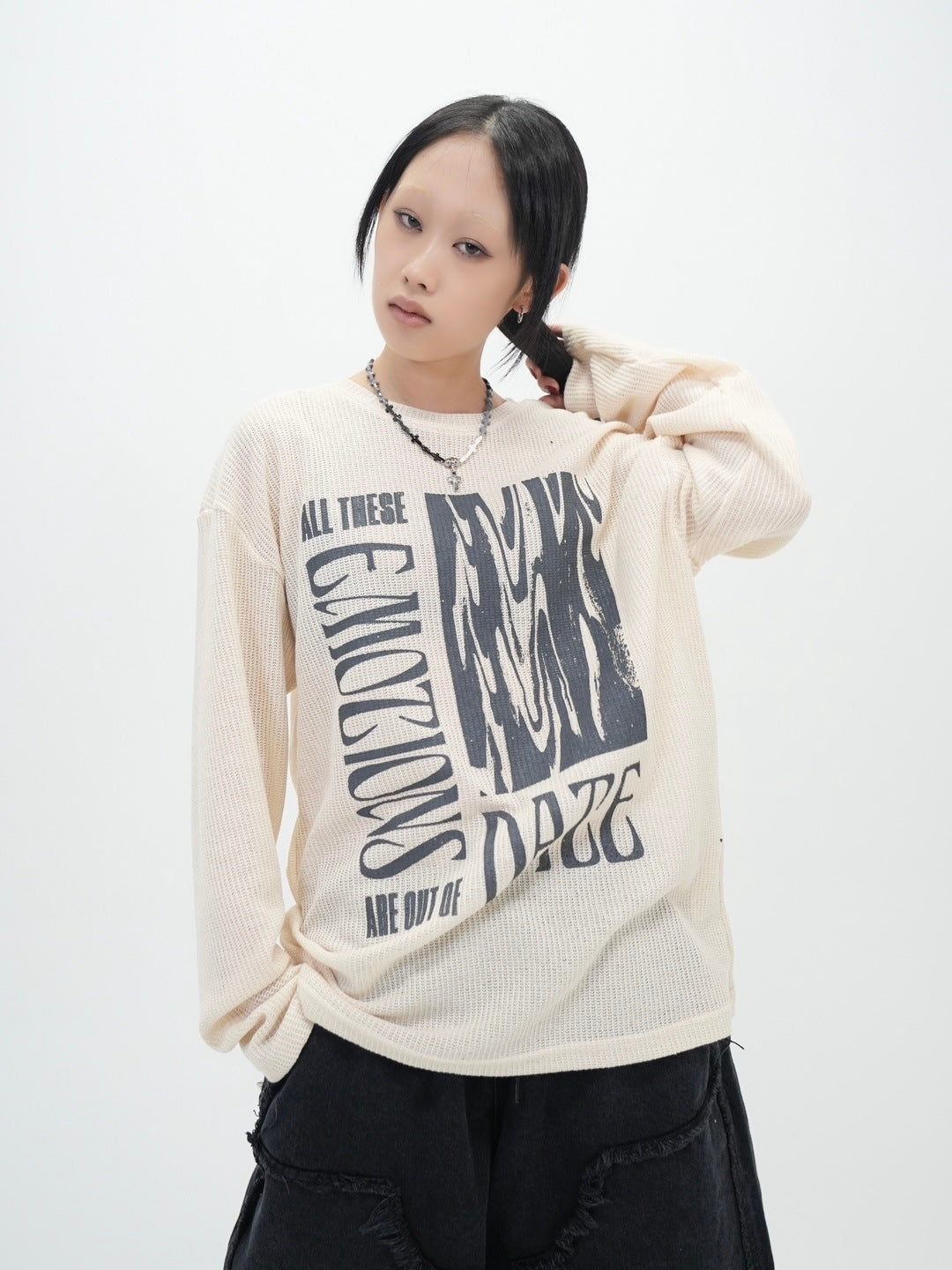 受注制【Bizarre Maiden】vintage mesh long sleeve (2color)