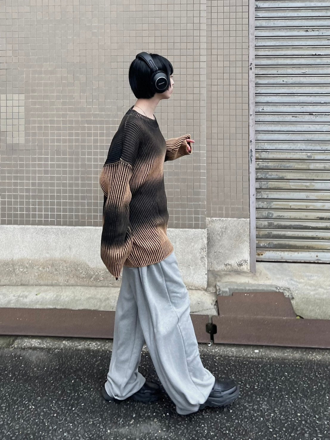 受注制【Chikashitsu +】bleach washing knit (3color) / 【チカシツプラス】ブリーチウォッシング長袖ニット