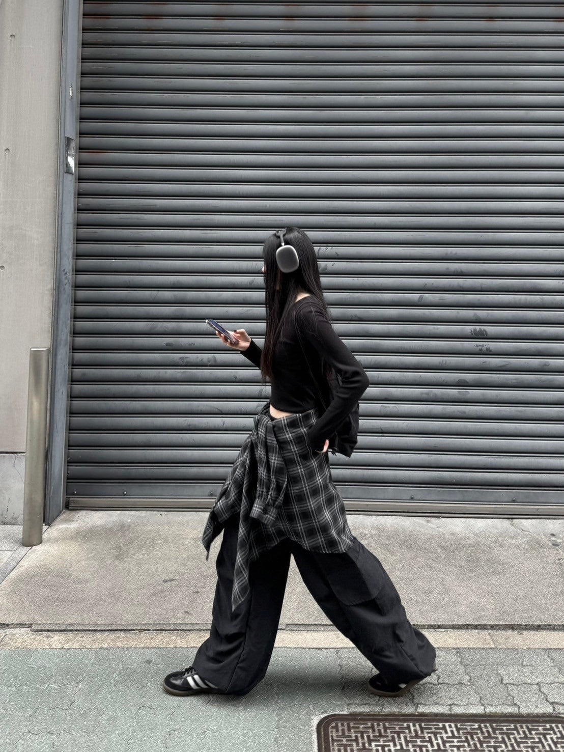 受注制【Chikashitsu +】oversized check shirt