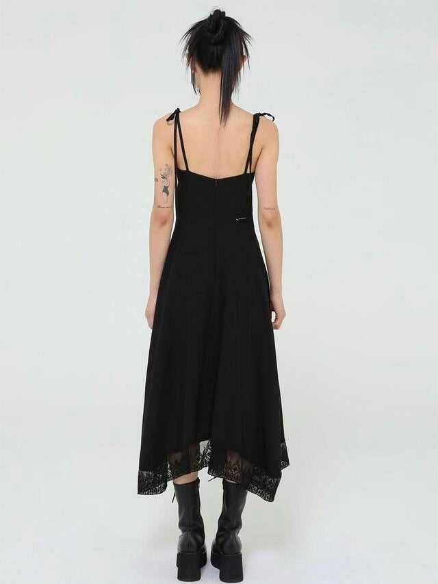 【Uglyshadow】LACE RIBBON SLEEVELESS DRESS