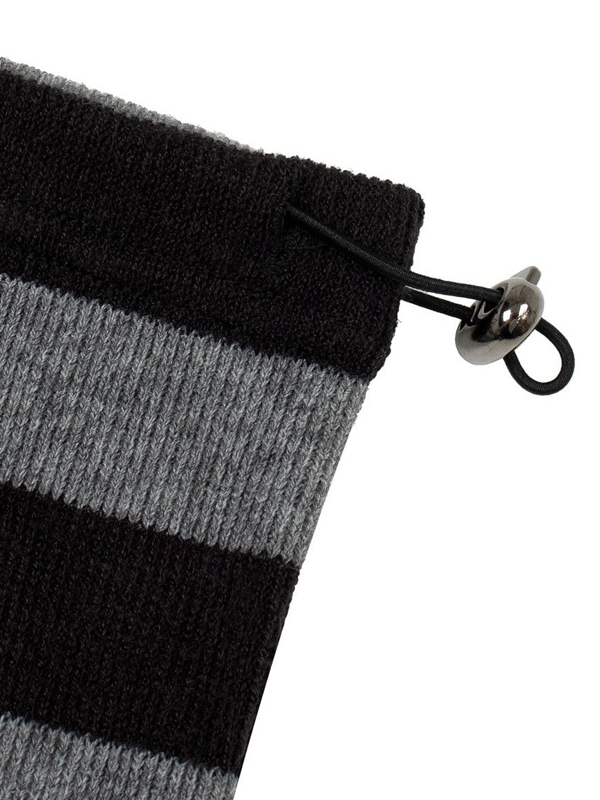 【Uglyshadow】STRIPED HOODED KNIT VEST WARMER SET