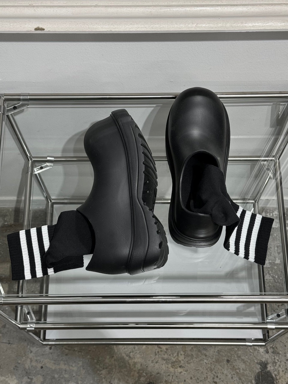 受注制【Chikashitsu +】volume sole clog shoes / 【チカシツプラス】ボリュームソール厚底クロッグシューズ