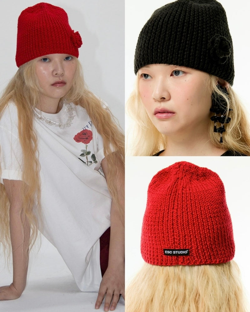 【ESC STUDIO】rose beanie made by mom and aunt