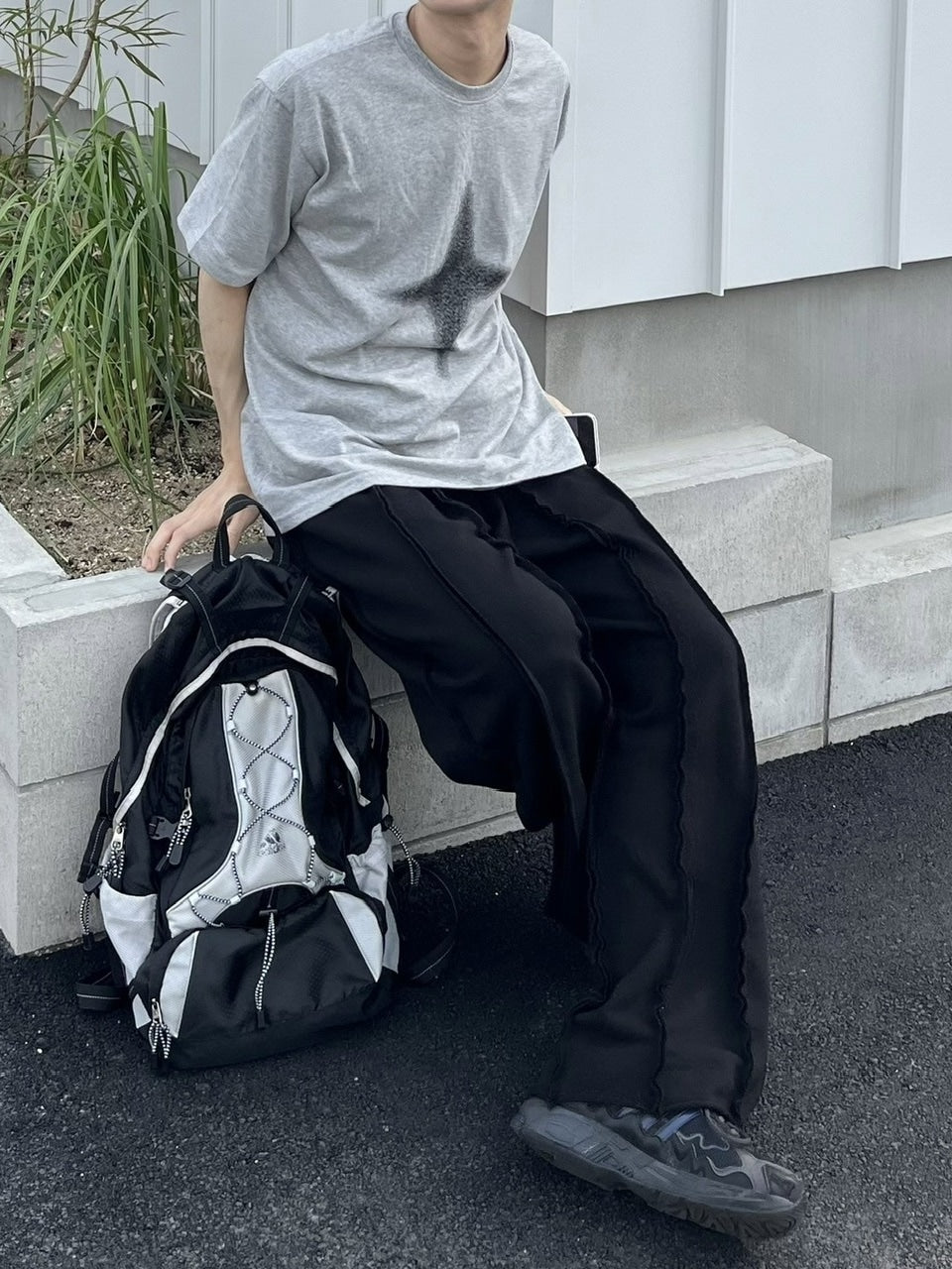 【youll】reverse wide sweat pants (2color)