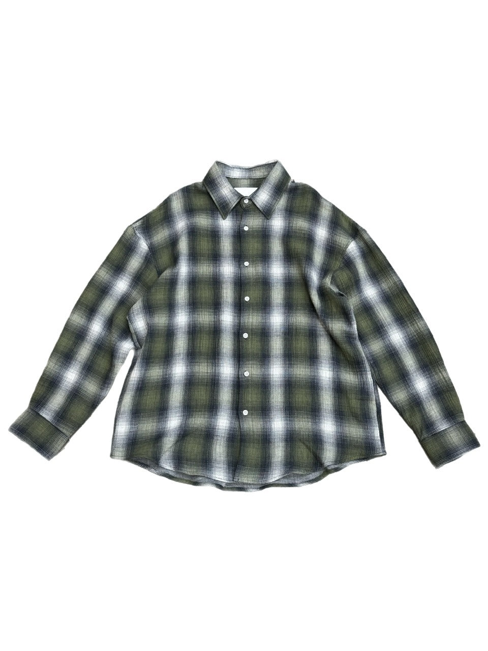 受注制【Chikashitsu +】shadow check shirt (2color) / 【チカシツプラス】シャドウチェック長袖シャツ