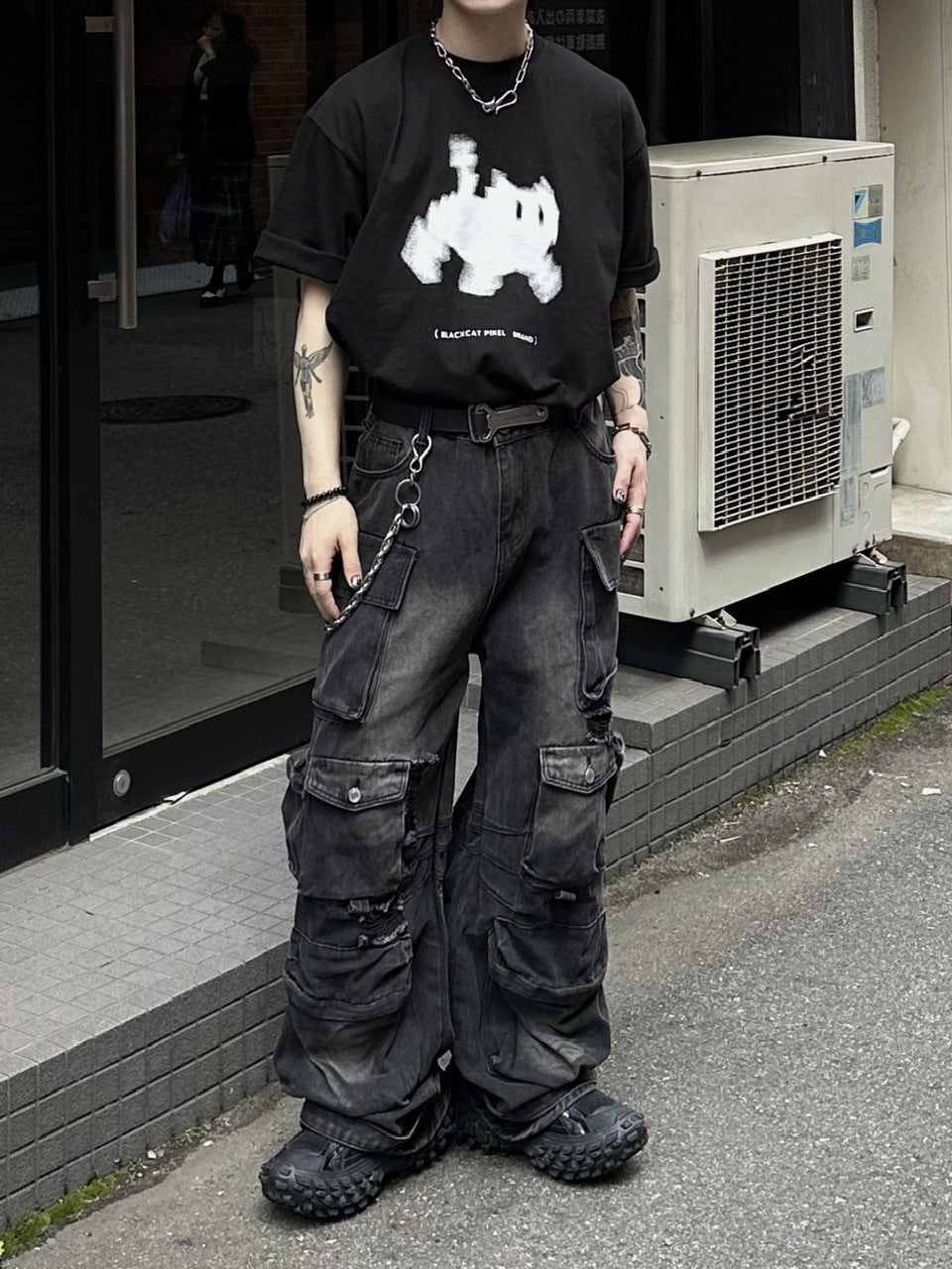 大阪店WEB限定【Chikashitsu +】utility cargo denim pants