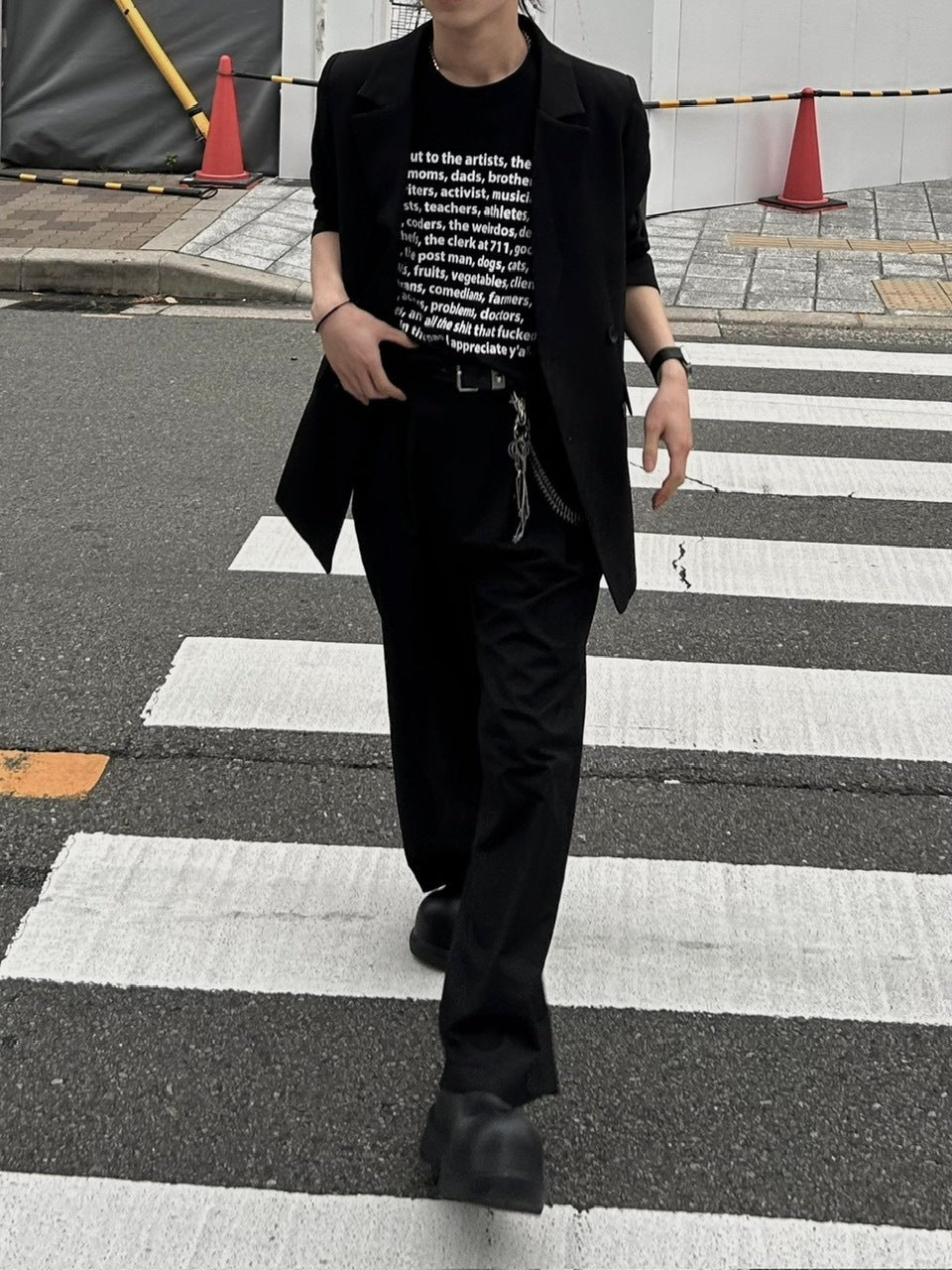 受注制【Chikashitsu +】logo lettering t-shirt (2color) / 【チカシツプラス】ロゴレタリングプリント半袖Tシャツ