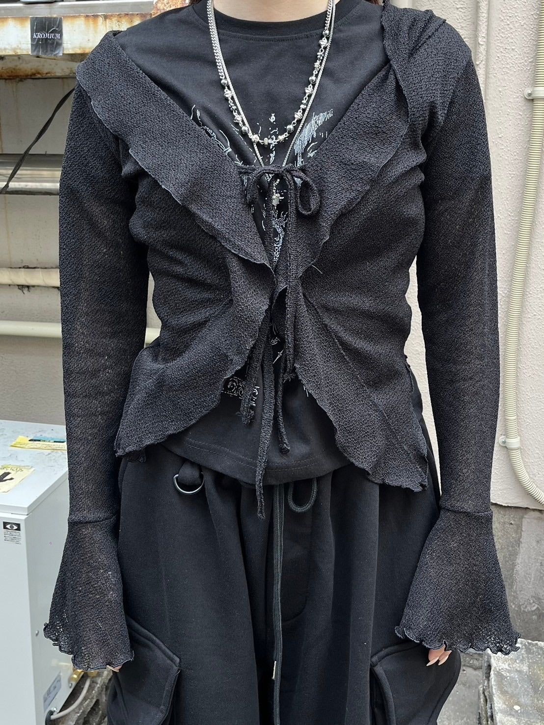 受注制【nmtc +】frill ribbon cardigan (3color)