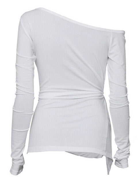 【FLAREUP】Handmade Twisted One-Shoulder Long Sleeve / 【フレアアップ】ハンドメイドツイストワンショルダー長袖Ｔシャツ