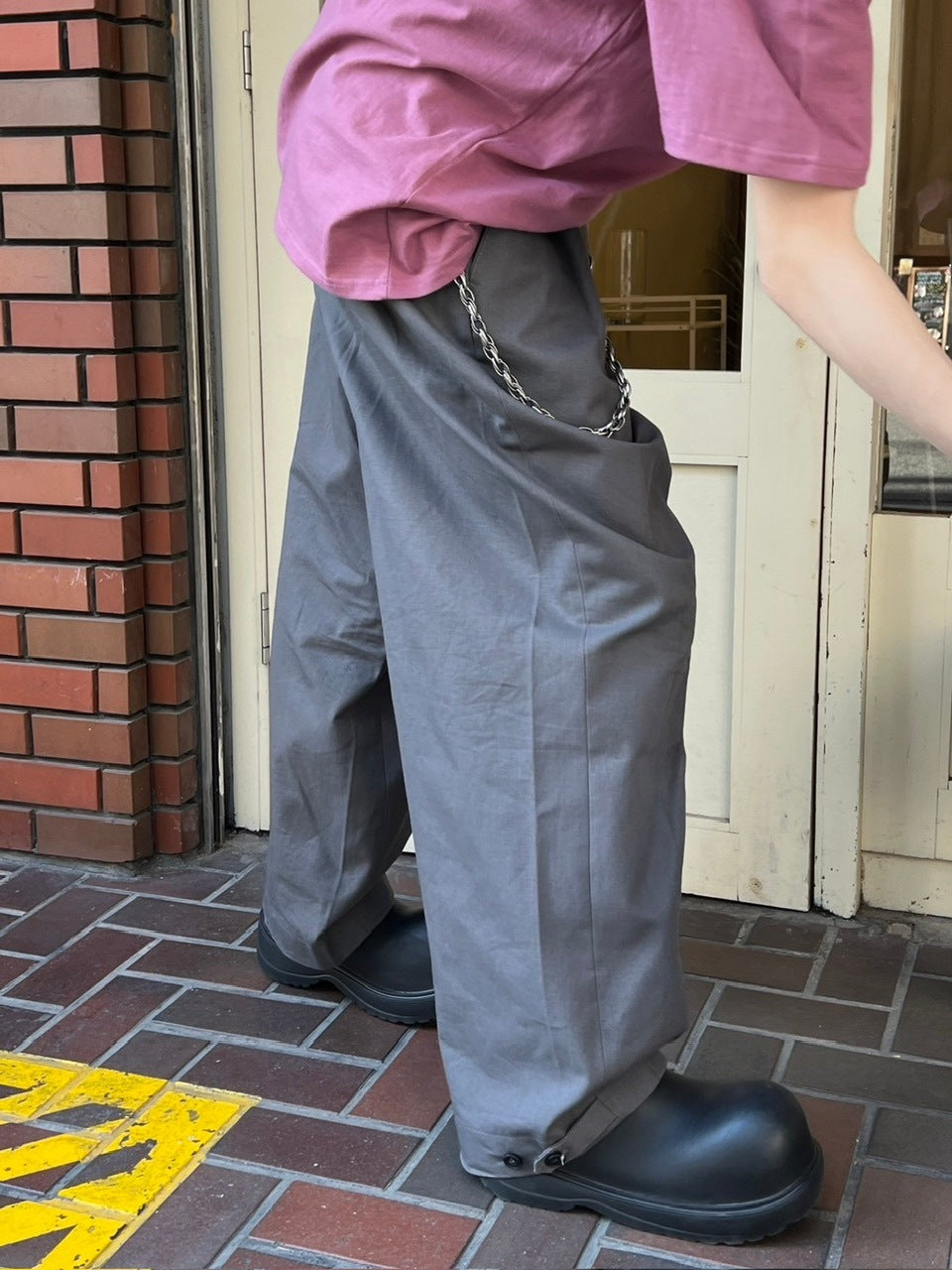大阪店WEB限定受注制【Chikashitsu +】2tuck wide cotton pants (2color)