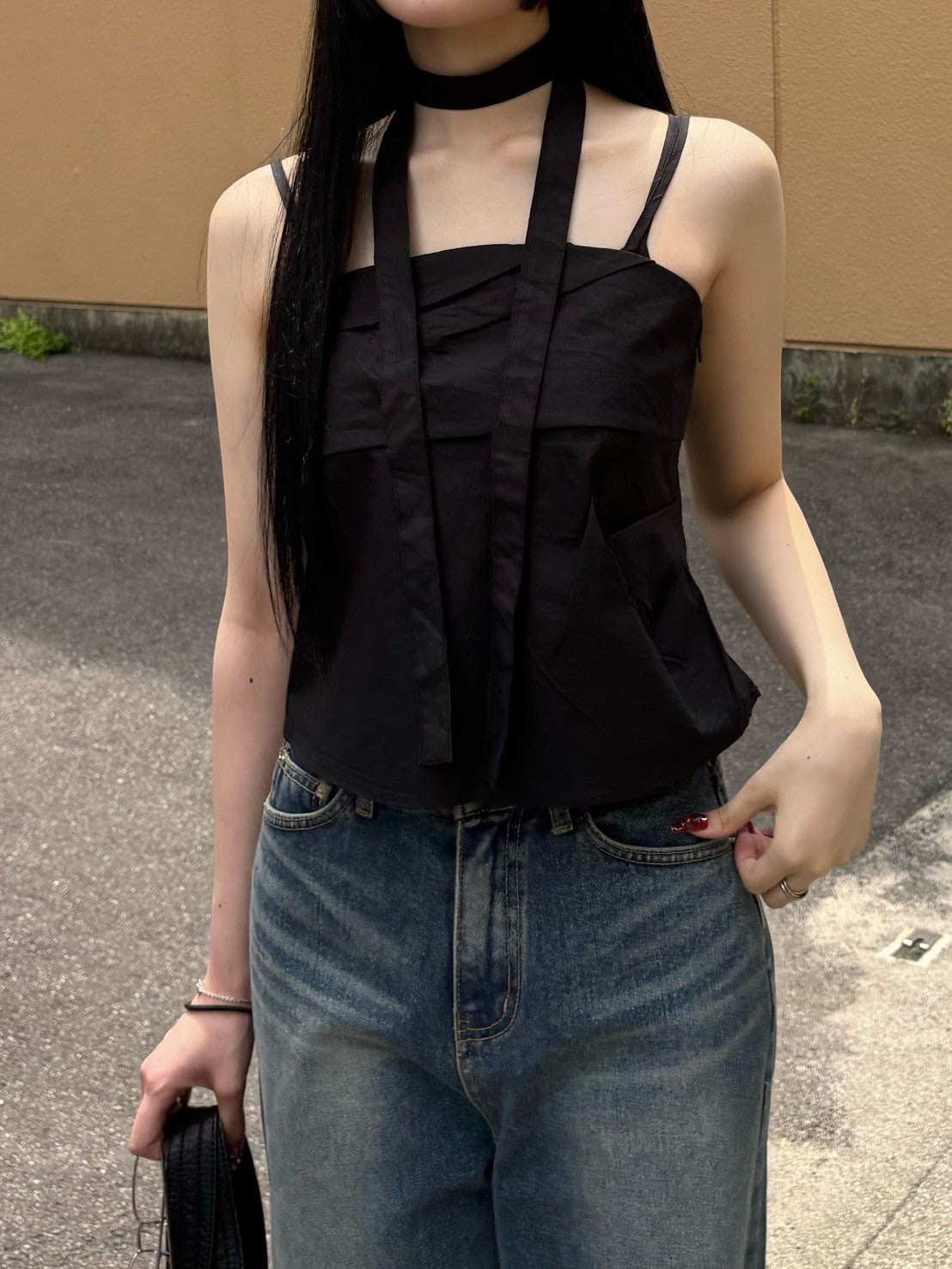 受注制【OaKS】choker set sleeveless blouse (3color)