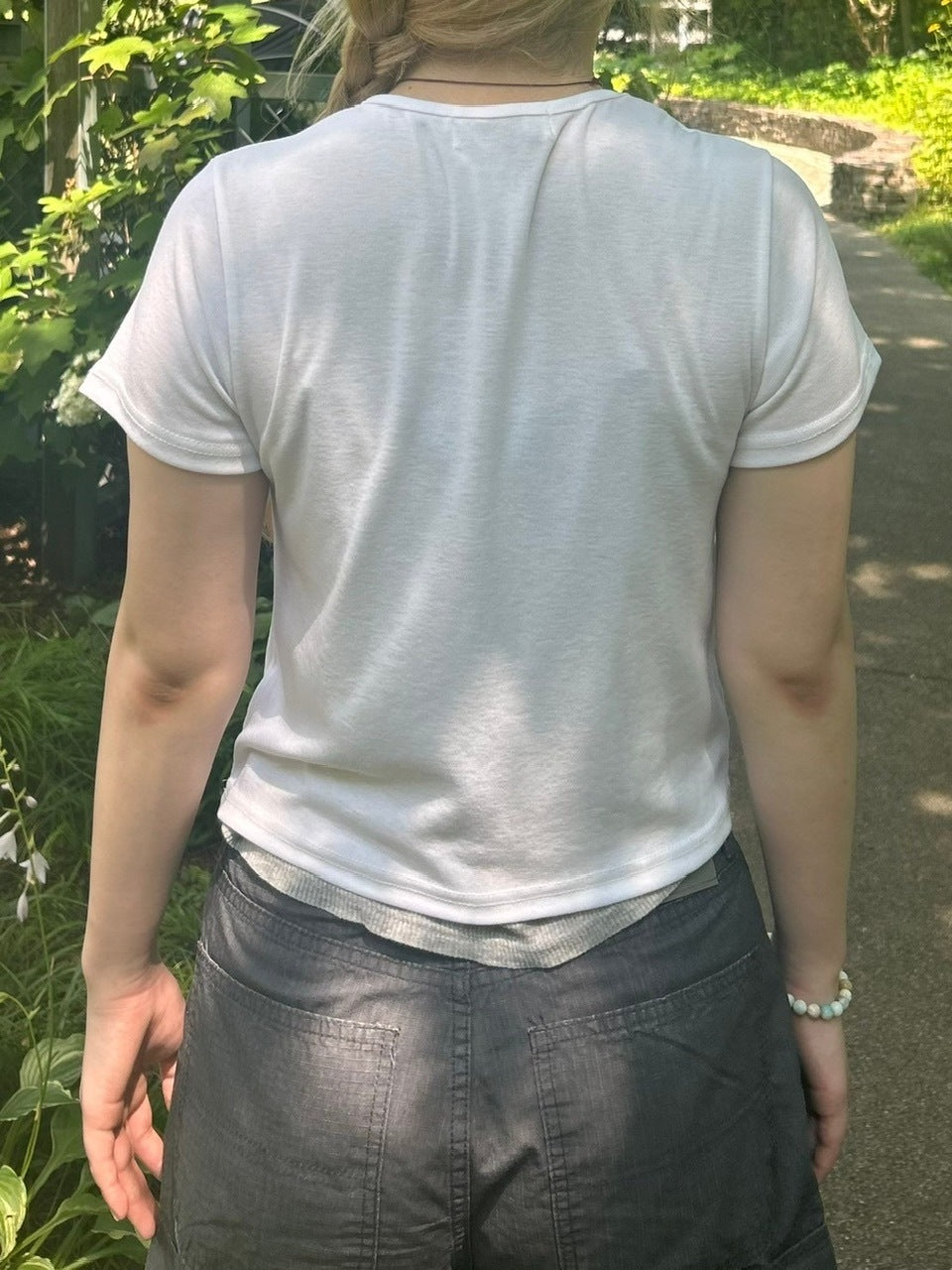 受注制【OaKS】cropped half sleeve t-shirt (3color)