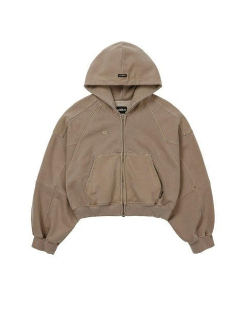 【AJOBYAJO】Vintage Pigment Zip-Up Hoodie
